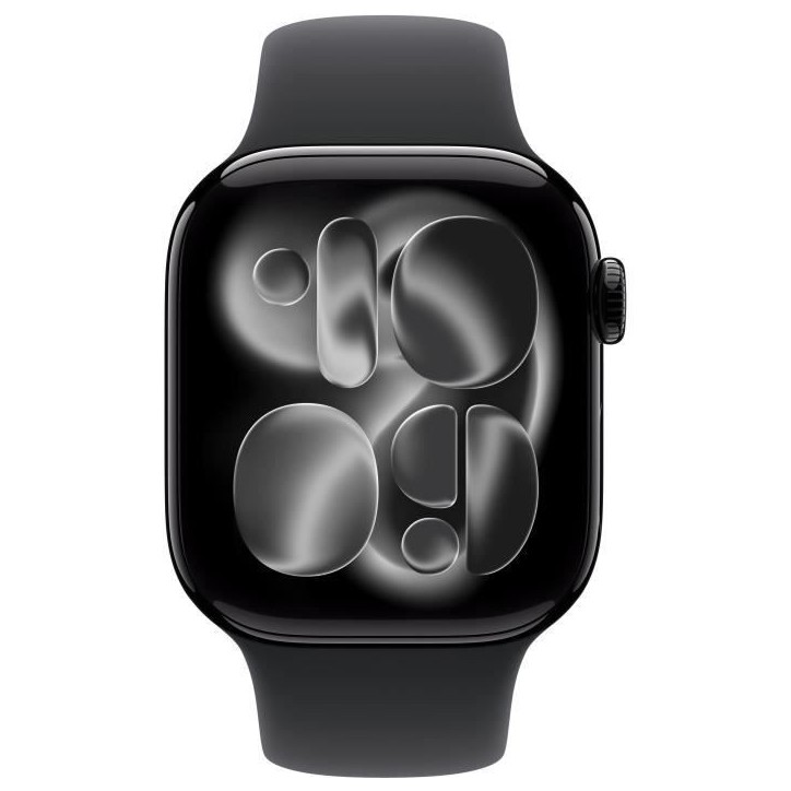 Apple Watch Series 11 GPS - 42mm - Boîtier Jet Black Aluminium - Bracelet Black Sport Band - S/M