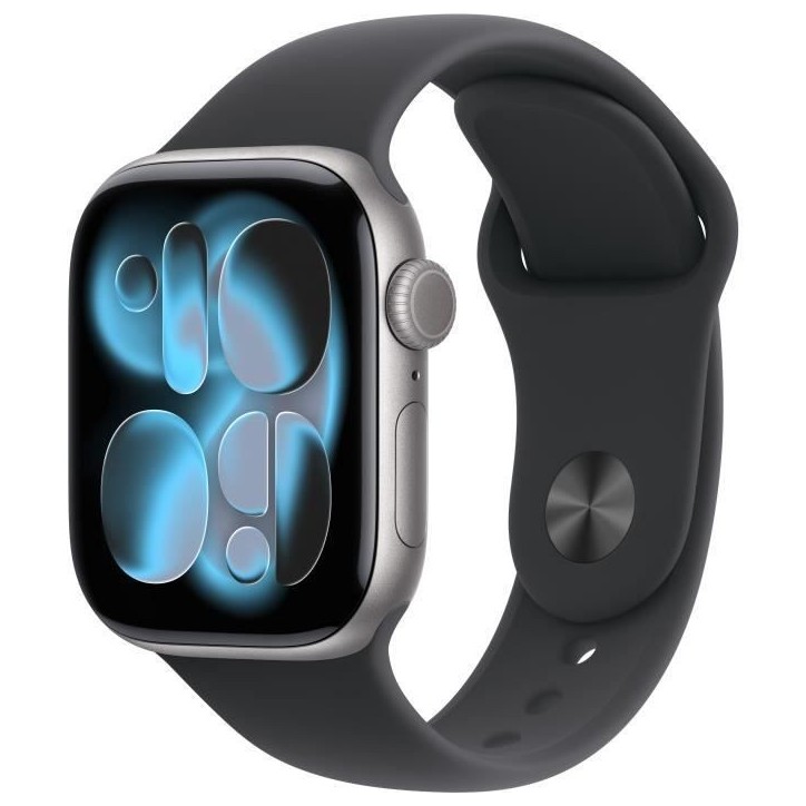 Apple Watch Series 11 GPS - 42mm - Boîtier Space Grey Aluminium - Bracelet Black Sport Band - S/M