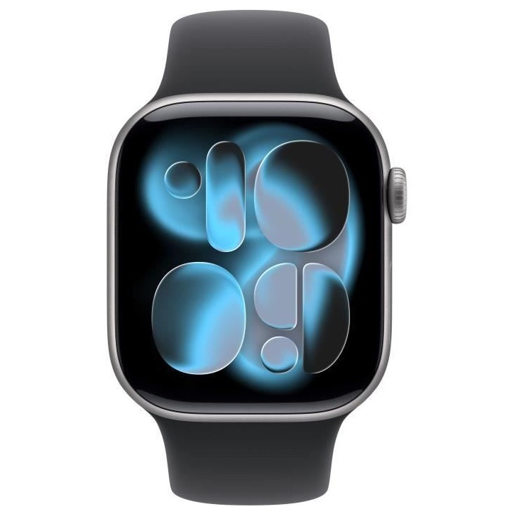 Apple Watch Series 11 GPS - 42mm - Boîtier Space Grey Aluminium - Bracelet Black Sport Band - S/M