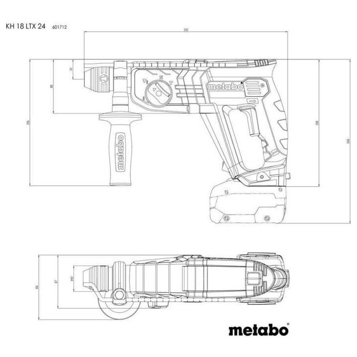 Marteau perforateur sans fil - METABO - KH 18 LTX 24 - 18 V - MetaBOX 165 L Marteau perforateur sans fil - METABO - KH 18 LTX 24 - 18 V - MetaBOX 165 L
