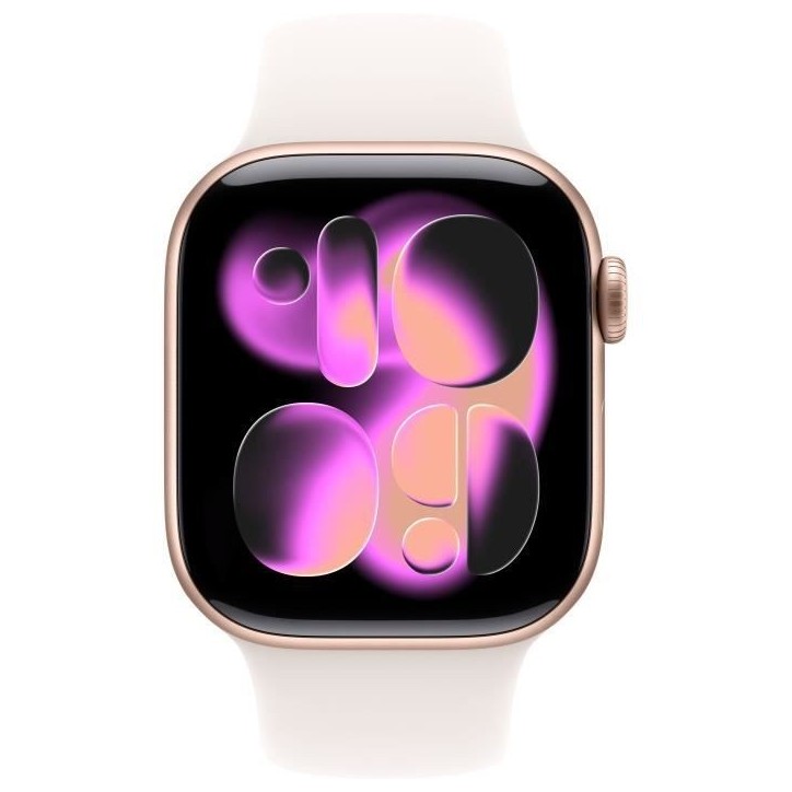 Apple Watch Series 11 GPS - 42mm - Boîtier Rose Gold Aluminium - Bracelet Light Blush Sport Band - S/M