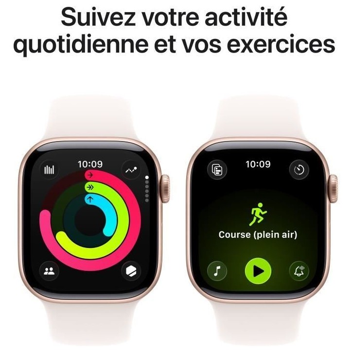 Apple Watch Series 11 GPS - 42mm - Boîtier Rose Gold Aluminium - Bracelet Light Blush Sport Band - S/M