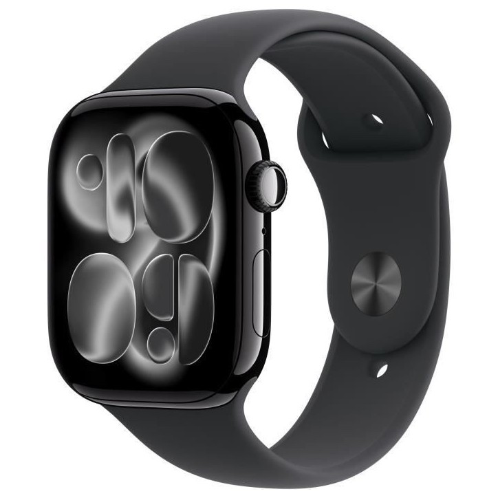 Apple Watch Series 11 GPS - 46mm - Boîtier Jet Black Aluminium - Bracelet Black Sport Band - S/M