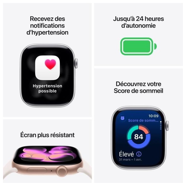 Apple Watch Series 11 GPS - 46mm - Boîtier Jet Black Aluminium - Bracelet Black Sport Band - S/M