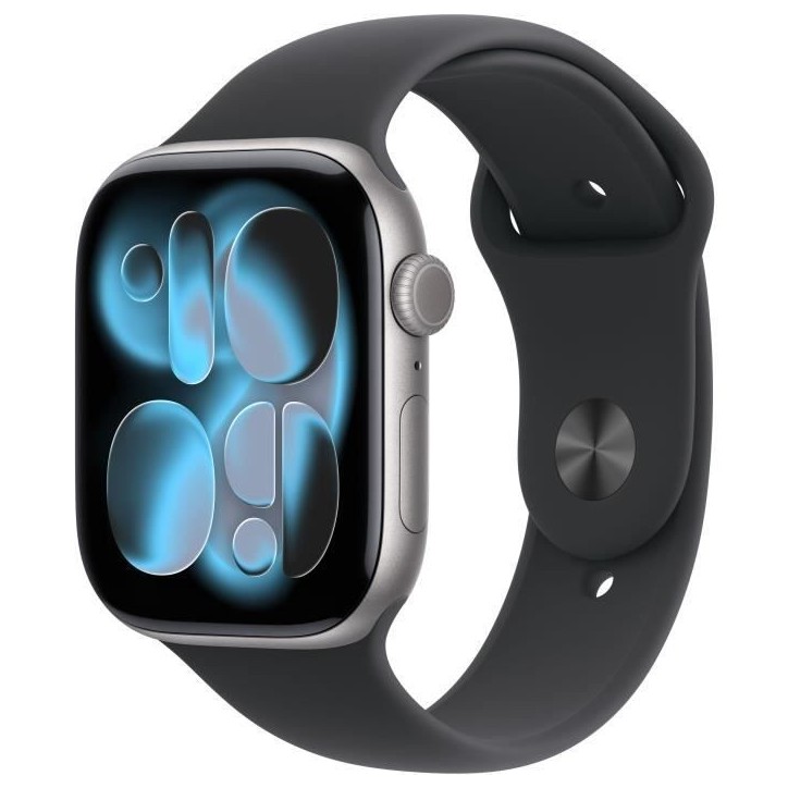 Apple Watch Series 11 GPS - 46mm - Boîtier Space Grey Aluminium - Bracelet Black Sport Band - S/M