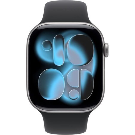Apple Watch Series 11 GPS - 46mm - Boîtier Space Grey Aluminium - Bracelet Black Sport Band - S/M