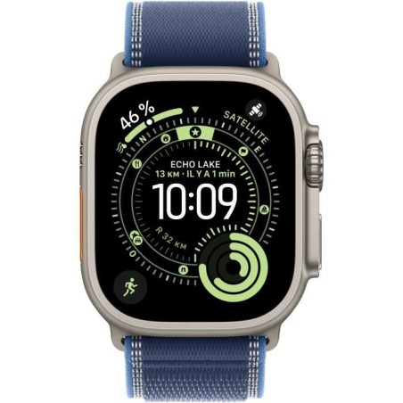 Apple Watch Ultra 3 GPS + Cellular - 49mm - Boîtier Natural Titanium - Bracelet Blue/Bright Blue Trail Loop - S/M