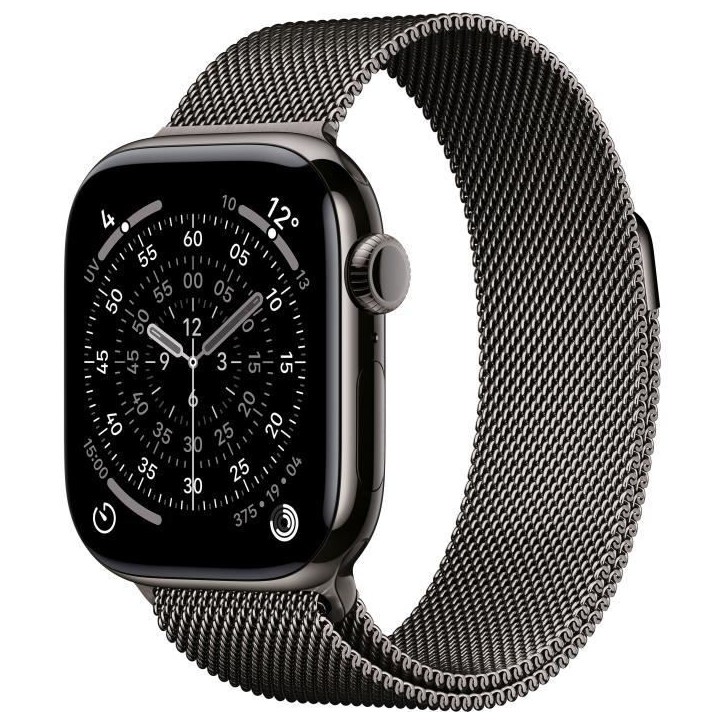 Apple Watch Series 11 GPS + Cellular - 42mm - Boîtier Slate Titanium - Bracelet Slate Milanese Loop