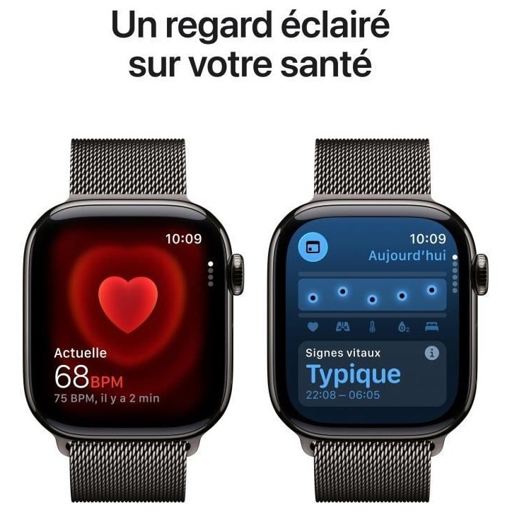 Apple Watch Series 11 GPS + Cellular - 42mm - Boîtier Slate Titanium - Bracelet Slate Milanese Loop