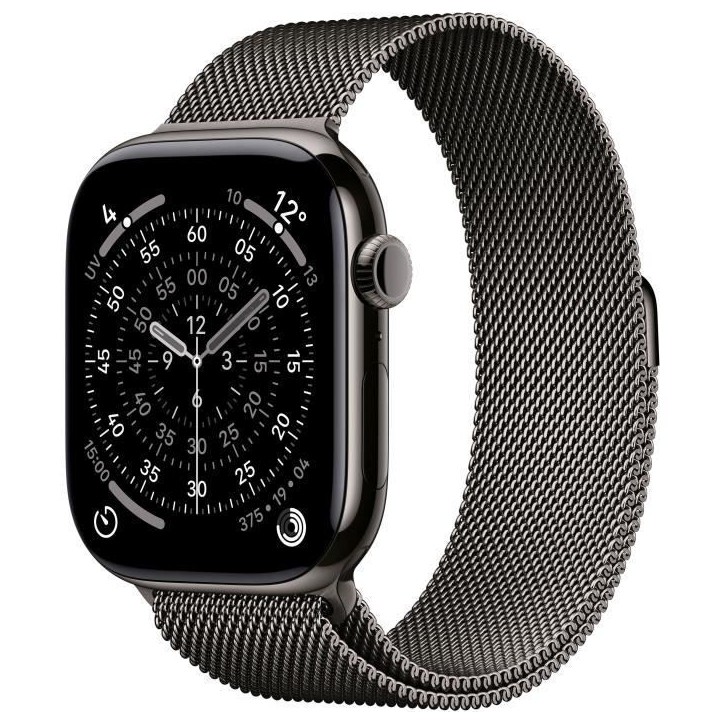 Apple Watch Series 11 GPS + Cellular - 46mm - Boîtier Slate Titanium - Bracelet Slate Milanese Loop - M/L