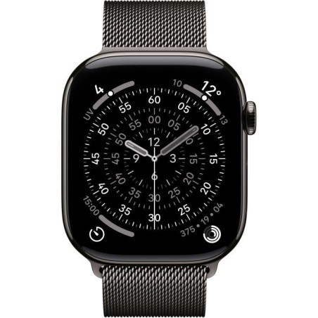Apple Watch Series 11 GPS + Cellular - 46mm - Boîtier Slate Titanium - Bracelet Slate Milanese Loop - M/L