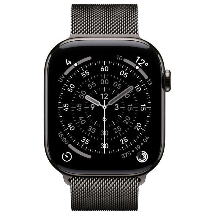 Apple Watch Series 11 GPS + Cellular - 46mm - Boîtier Slate Titanium - Bracelet Slate Milanese Loop - M/L