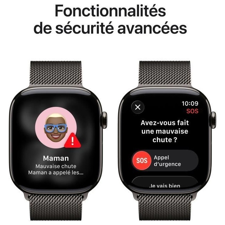 Apple Watch Series 11 GPS + Cellular - 46mm - Boîtier Slate Titanium - Bracelet Slate Milanese Loop - M/L
