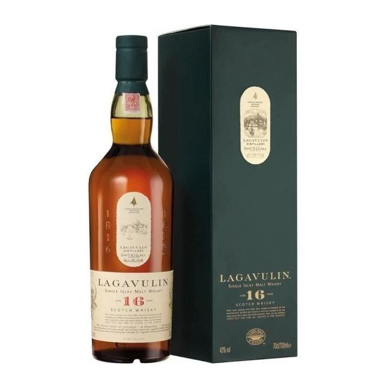 Whisky Lagavulin 16 ans - Islay Single Malt Whisky - Ecosse - 43%vol -