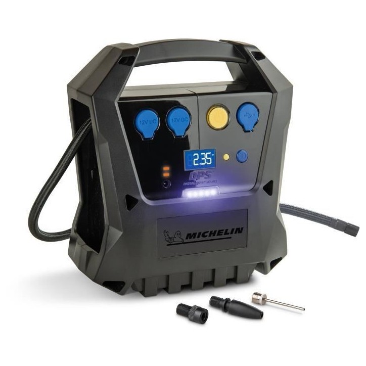 Compresseur sans fils - MICHELIN - Batterie 12V 7,2Ah 2100mA - voiture jusqu'a 3.45 bars vélo jusqu'a 6.90 bars.