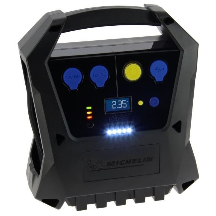 Compresseur sans fils - MICHELIN - Batterie 12V 7,2Ah 2100mA - voiture jusqu'a 3.45 bars vélo jusqu'a 6.90 bars.