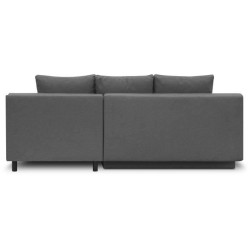 Canapé d'angle droit convertible MIKA 3 places - Tissu gris clair - C