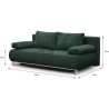 Banquette convertible 3 places MIKA - Velours côtelé Vert foret - Co