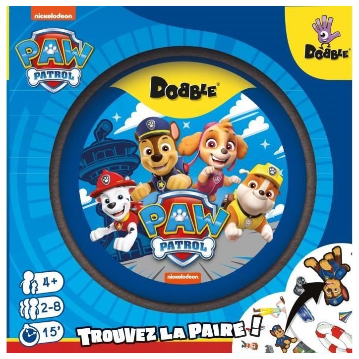 Dobble : Pat Patrouille|Zygomatic - Jeu de société - 5 mini-jeux - a partir de 6 ans