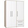 Armoire - Chene Sonoma / Blanc mat - 3 portes - L144,4 x P58,8 x H200c
