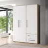 Armoire - Chene Sonoma / Blanc mat - 3 portes - L144,4 x P58,8 x H200c