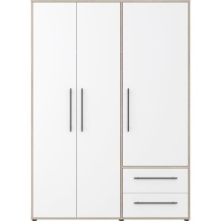 Armoire - Chene Sonoma / Blanc mat - 3 portes - L144,4 x P58,8 x H200c