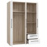Armoire - Chene Sonoma / Blanc mat - 3 portes - L144,4 x P58,8 x H200c