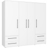 Armoire - Blanc mat - 4 portes battantes - L205,9 x P58,8 x H 200cm -