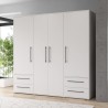 Armoire - Blanc mat - 4 portes battantes - L205,9 x P58,8 x H 200cm -