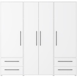 Armoire - Blanc mat - 4 portes battantes - L205,9 x P58,8 x H 200cm -