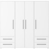 Armoire - Blanc mat - 4 portes battantes - L205,9 x P58,8 x H 200cm -