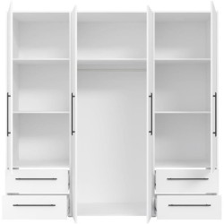 Armoire - Blanc mat - 4 portes battantes - L205,9 x P58,8 x H 200cm -