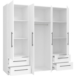 Armoire - Blanc mat - 4 portes battantes - L205,9 x P58,8 x H 200cm -