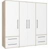Armoire - Chene Sonoma / Blanc mat - 4 portes battantes - L205,9 x P58