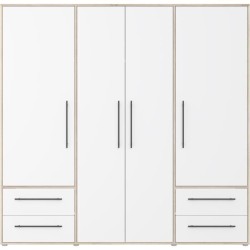 Armoire - Chene Sonoma / Blanc mat - 4 portes battantes - L205,9 x P58