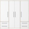 Armoire - Chene Sonoma / Blanc mat - 4 portes battantes - L205,9 x P58