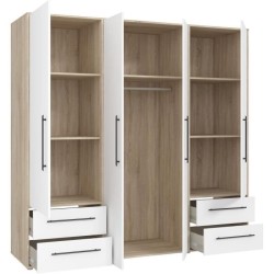 Armoire - Chene Sonoma / Blanc mat - 4 portes battantes - L205,9 x P58