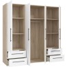 Armoire - Chene Sonoma / Blanc mat - 4 portes battantes - L205,9 x P58