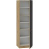 MODENA - Colonne - 2 portes - 60 x 57 x 210 cm - Chene artisan / Noir