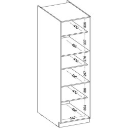 MODENA - Colonne - 2 portes - 60 x 57 x 210 cm - Chene artisan / Noir