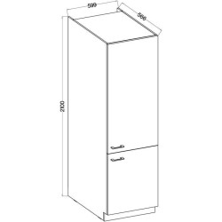 MODENA - Colonne - 2 portes - 60 x 57 x 210 cm - Chene artisan / Noir