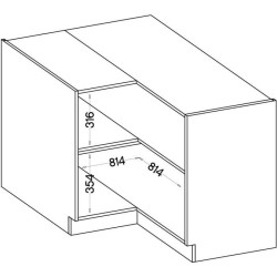 MODENA - Meuble bas d'angle - 2 portes - 89 x 89 x 82 cm - Chene artis