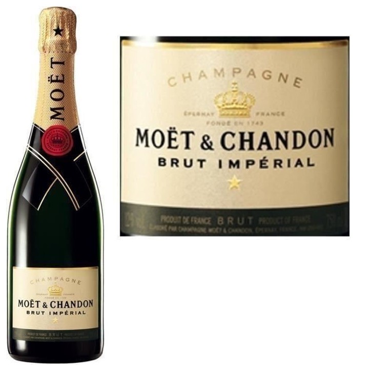 Champagne Moët & Chandon Imperial Brut - 75 cl sans etui Champagne Moët & Chandon Imperial Brut - 75 cl sans etui