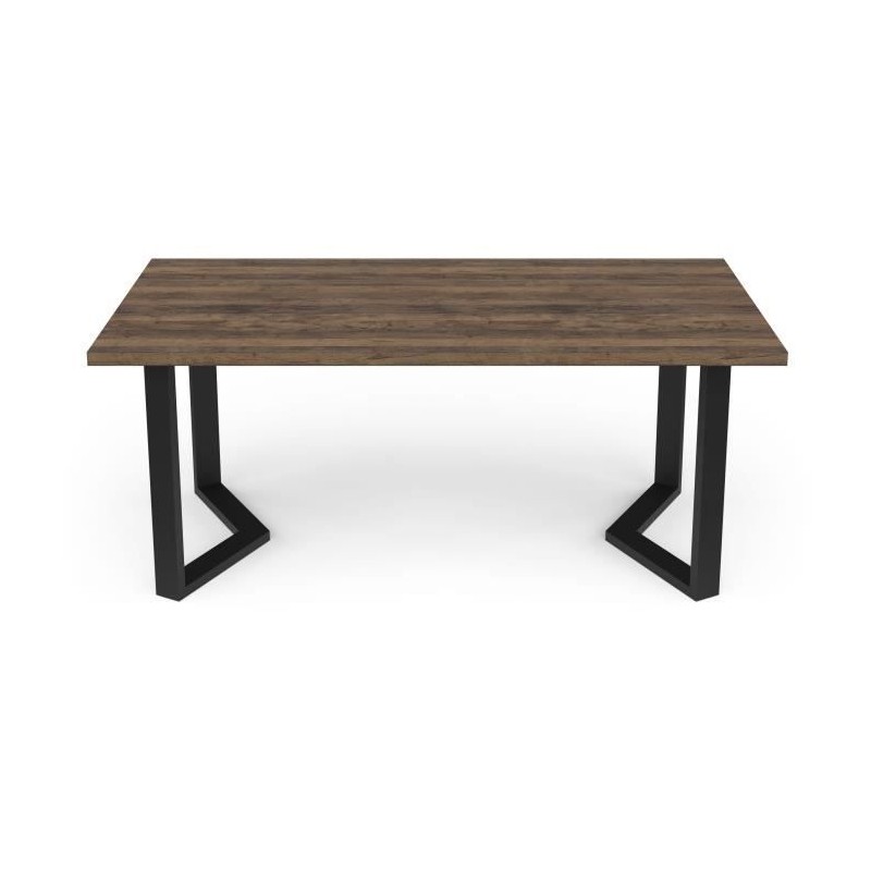 Table - MONACO - Rectangulaire - Décor mélamine chene saloon - Pied