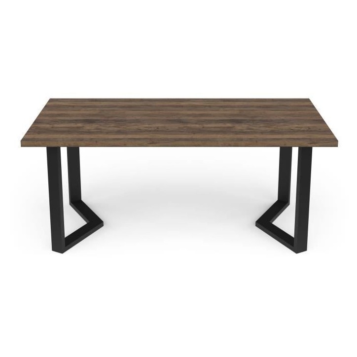 Table - MONACO - Rectangulaire - Décor mélamine chene saloon - Pied en V noir - 6 places - 180 x 90 cm - DEMEYERE Table - MONACO - Rectangulaire - Décor mélamine chene saloon - Pied en V noir - 6 places - 180 x 90 cm - DEMEYERE