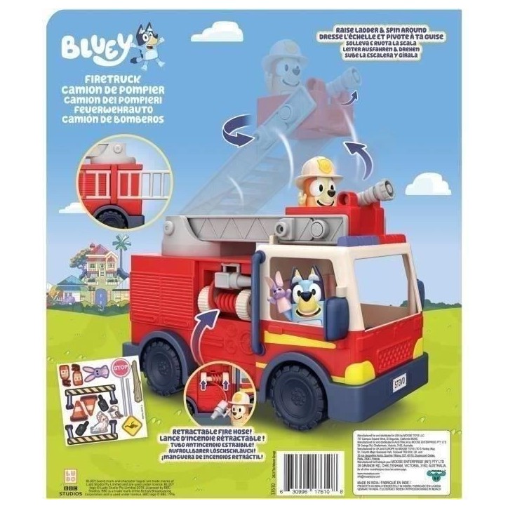 Bluey Le camion de Pompier de Bluey - Univers miniature - MOOSE TOYS - Des 3 ans