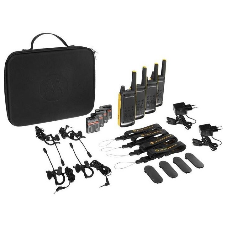 Motorola Talkabout T82 Extreme Quad Pack portable radio 2 bandes PMR 446 MHz 16 canaux noir, jaune (pack de 4)