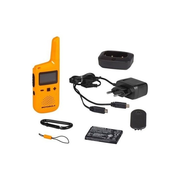 Talkies-walkies MOTOROLA TALKABOUT T72 - Jaune - Portée 8 km - PMR446 - 16 canaux - 121 codes Talkies-walkies MOTOROLA TALKABOUT T72 - Jaune - Portée 8 km - PMR446 - 16 canaux - 121 codes