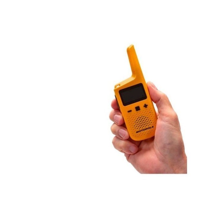 Talkies-walkies MOTOROLA TALKABOUT T72 - Jaune - Portée 8 km - PMR446 - 16 canaux - 121 codes Talkies-walkies MOTOROLA TALKABOUT T72 - Jaune - Portée 8 km - PMR446 - 16 canaux - 121 codes