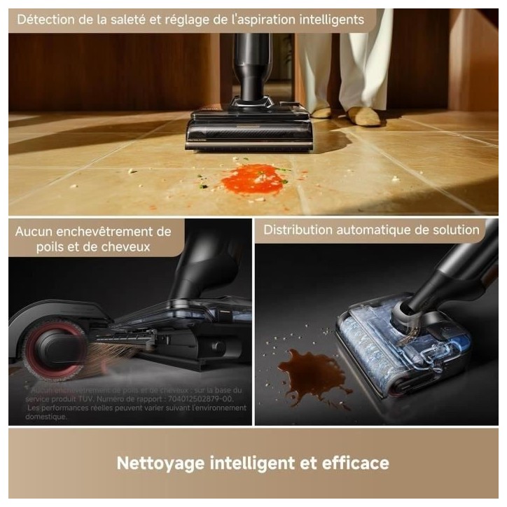 MOVA M50 ULTRA - Aspirateur Balai Laveur - 22 000 Pa - Bras robotisé - Poignée Pliable et Extensible - Lavage Brosse immersif